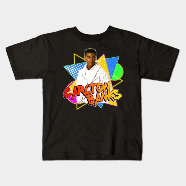 Carlton Banks // Fresh Prince Retro 90s FanArt Kids T-Shirt by darklordpug